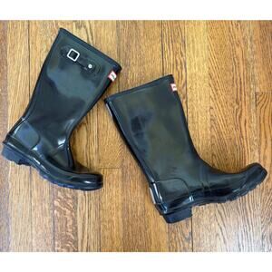 Hunter Kids Black Rain Boots Size 3-4